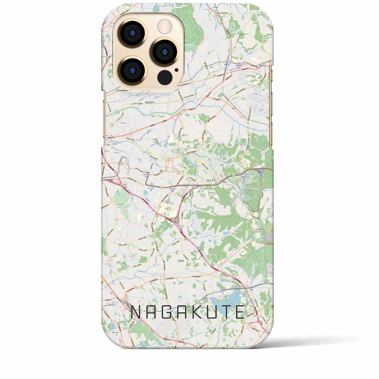 【長久手】地図柄iPhoneケース（バックカバータイプ・ナチュラル）iPhone 12 Pro Max 用