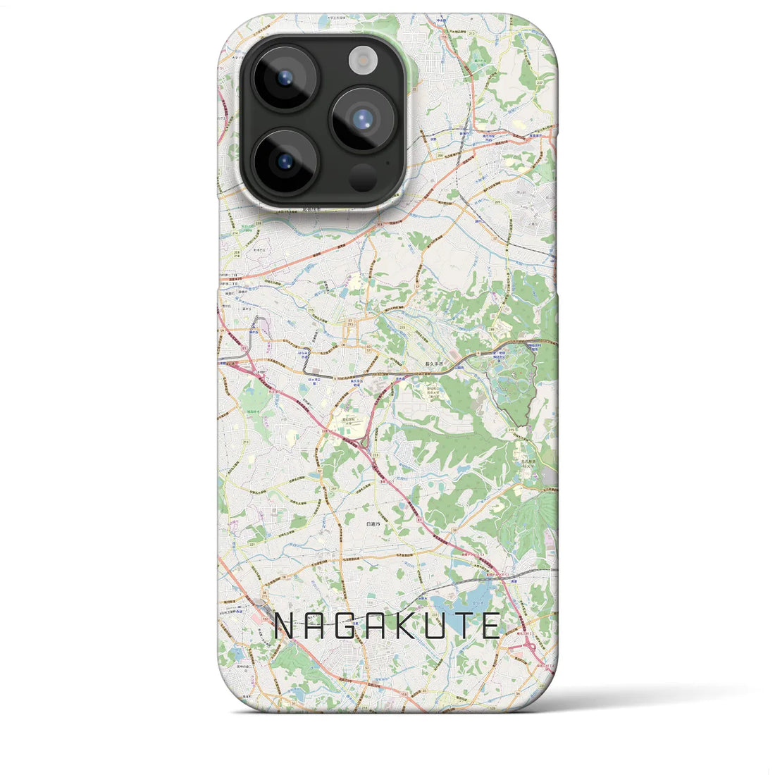【長久手】地図柄iPhoneケース（バックカバータイプ・ナチュラル）iPhone 15 Pro Max 用