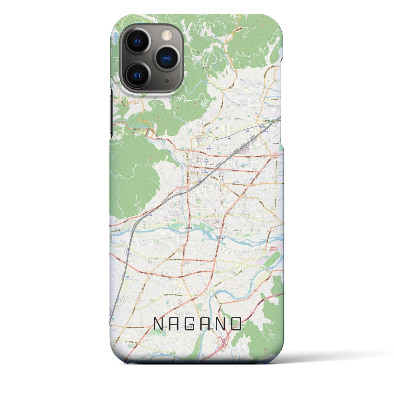 【長野】地図柄iPhoneケース（バックカバータイプ・ナチュラル）iPhone 11 Pro Max 用