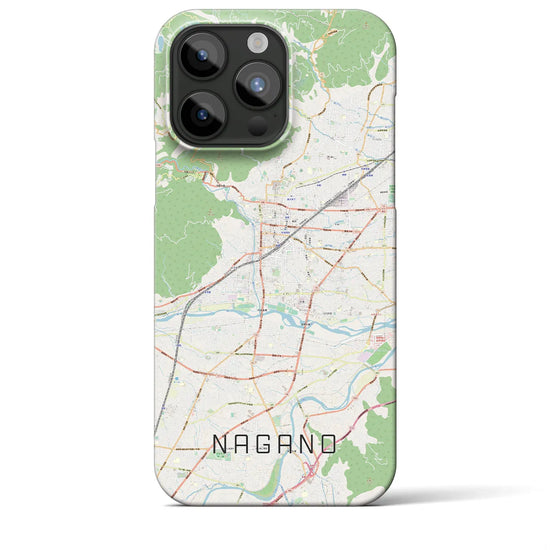 【長野】地図柄iPhoneケース（バックカバータイプ・ナチュラル）iPhone 15 Pro Max 用