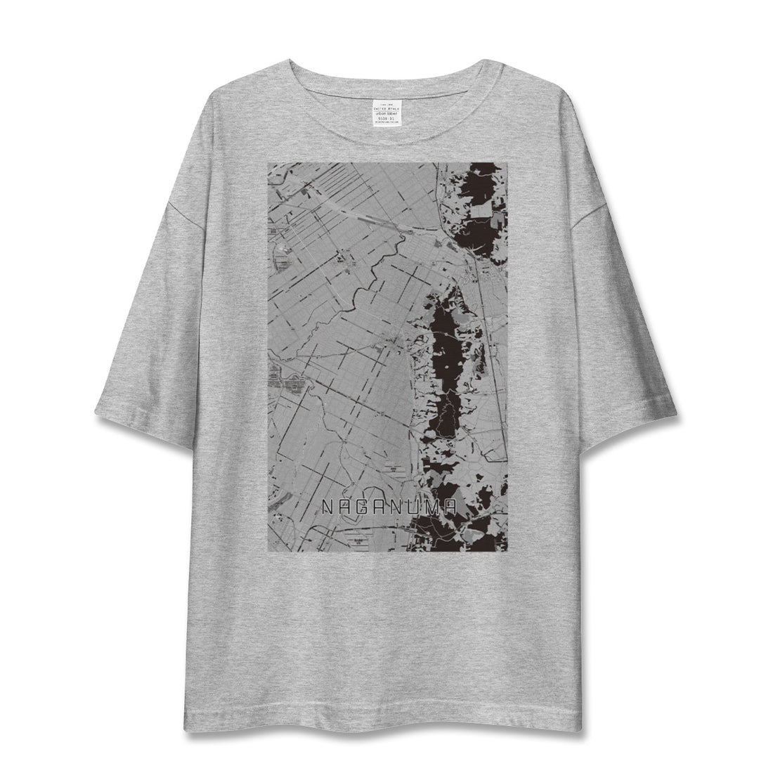 【長沼(北海道)】地図柄ビッグシルエットTシャツ