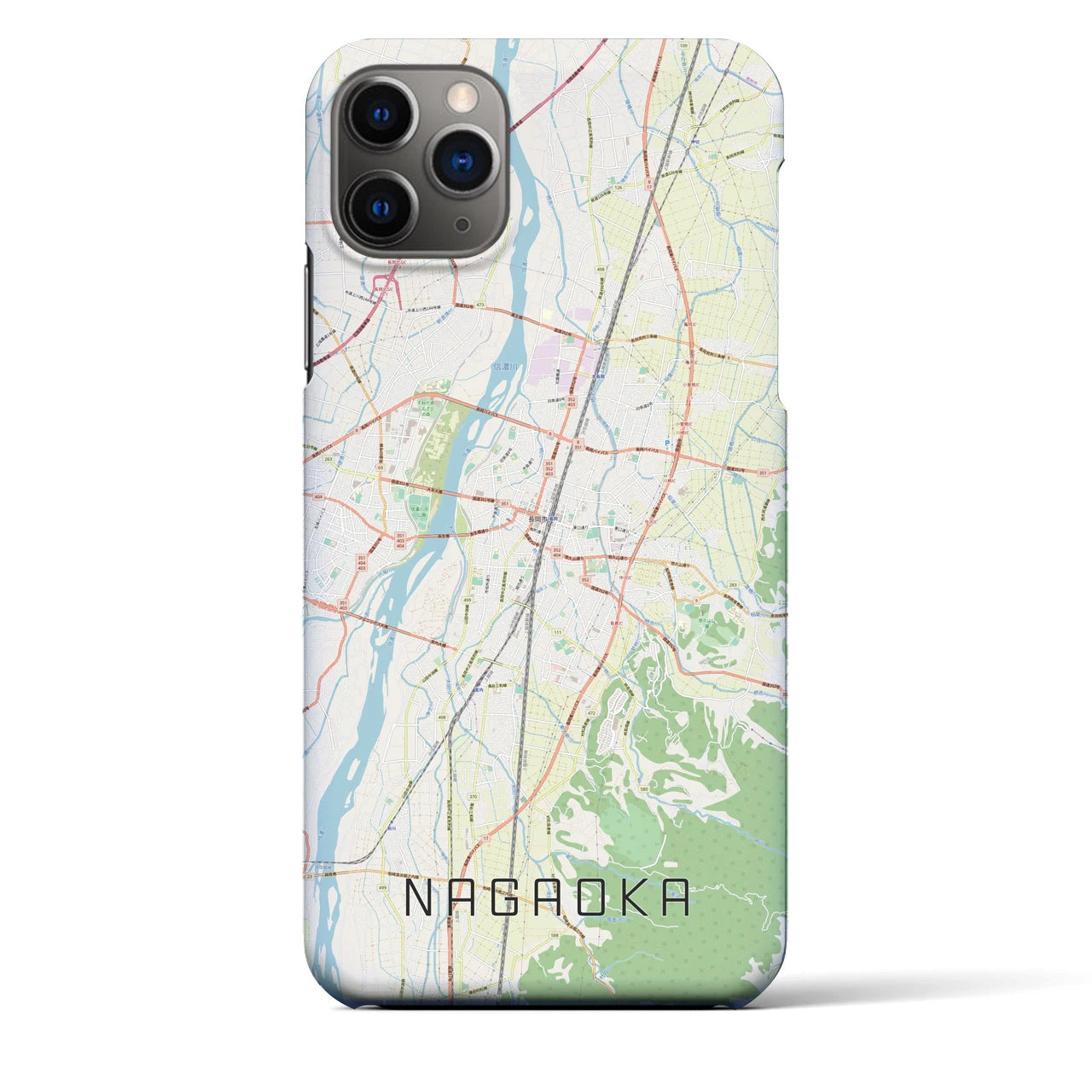 【長岡】地図柄iPhoneケース（バックカバータイプ・ナチュラル）iPhone 11 Pro Max 用