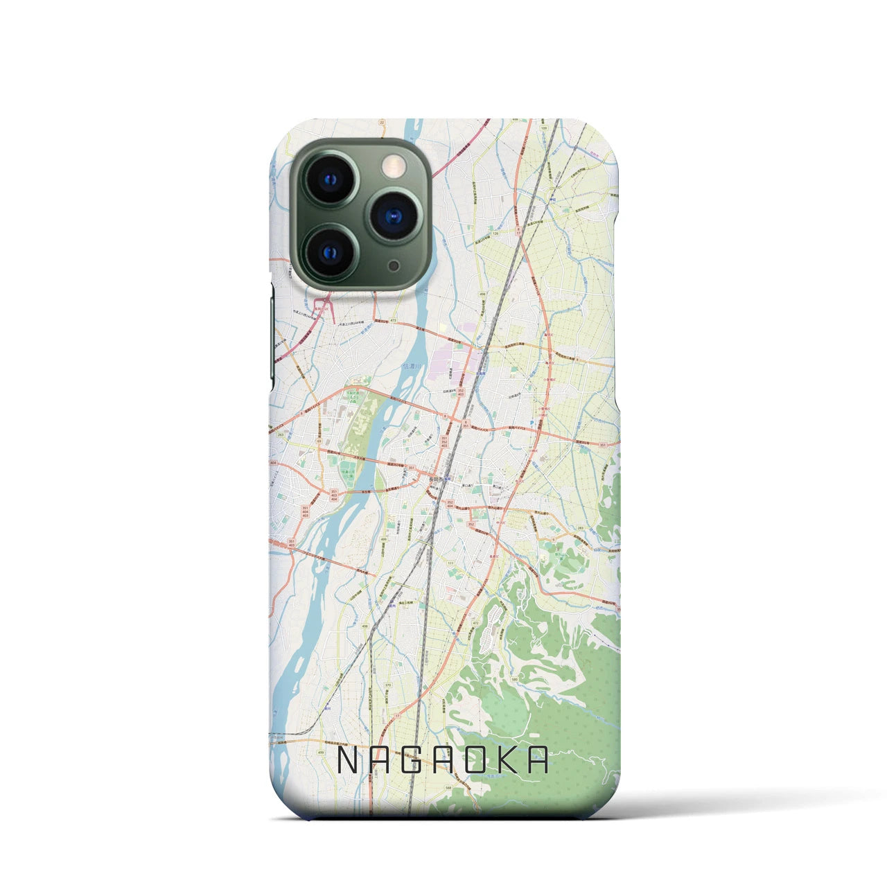 【長岡】地図柄iPhoneケース（バックカバータイプ・ナチュラル）iPhone 11 Pro 用