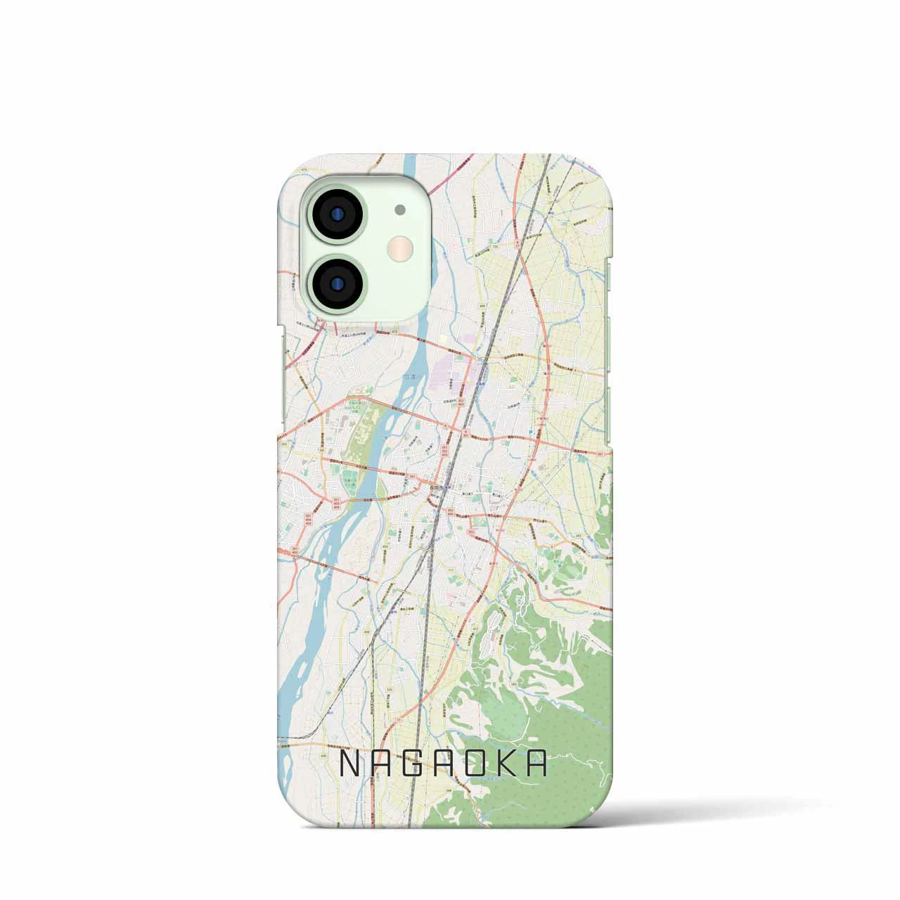 【長岡】地図柄iPhoneケース（バックカバータイプ・ナチュラル）iPhone 12 mini 用