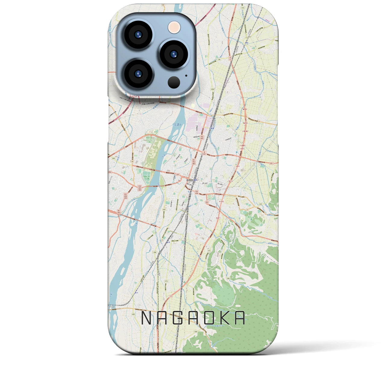 【長岡】地図柄iPhoneケース（バックカバータイプ・ナチュラル）iPhone 13 Pro Max 用