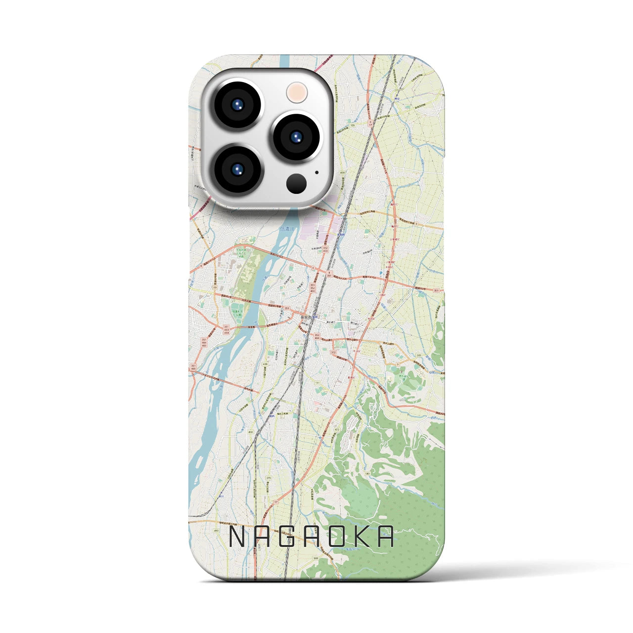 【長岡】地図柄iPhoneケース（バックカバータイプ・ナチュラル）iPhone 13 Pro 用