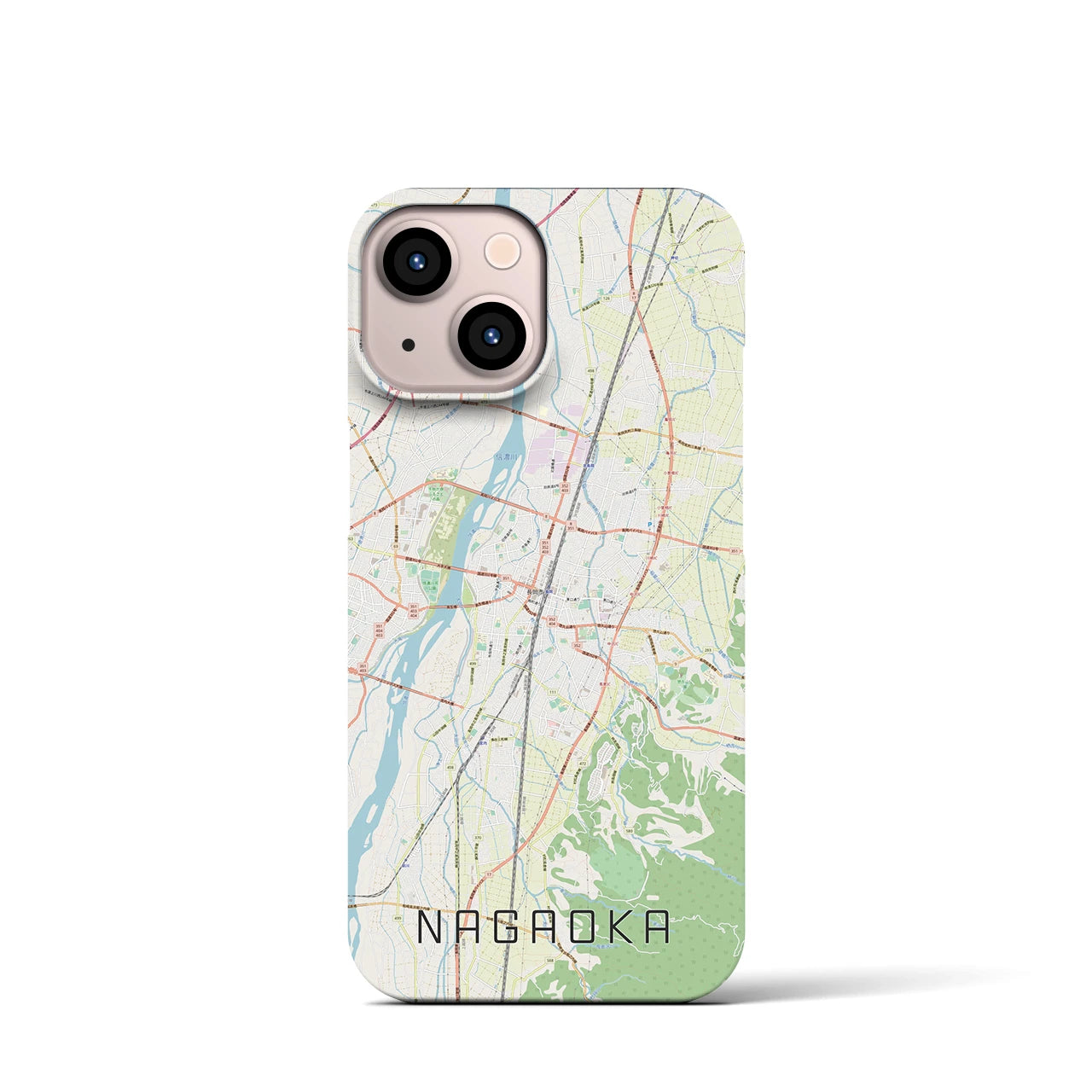 【長岡】地図柄iPhoneケース（バックカバータイプ・ナチュラル）iPhone 13 mini 用