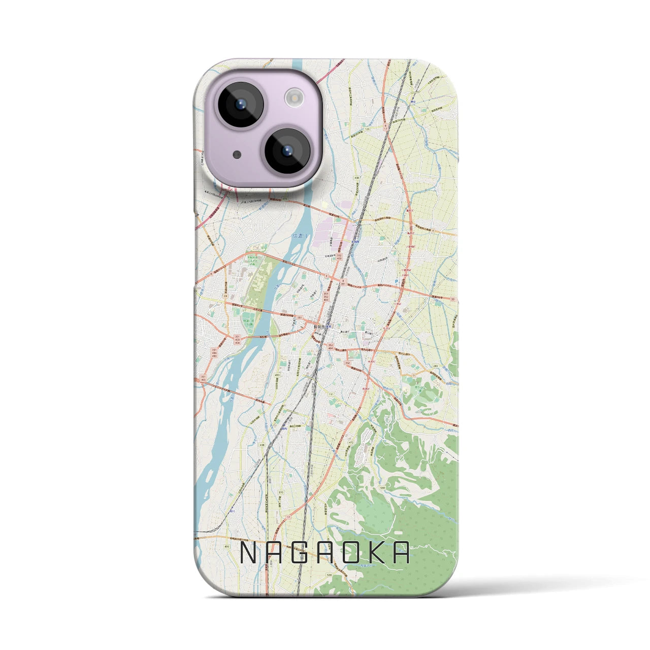 【長岡】地図柄iPhoneケース（バックカバータイプ・ナチュラル）iPhone 14 用
