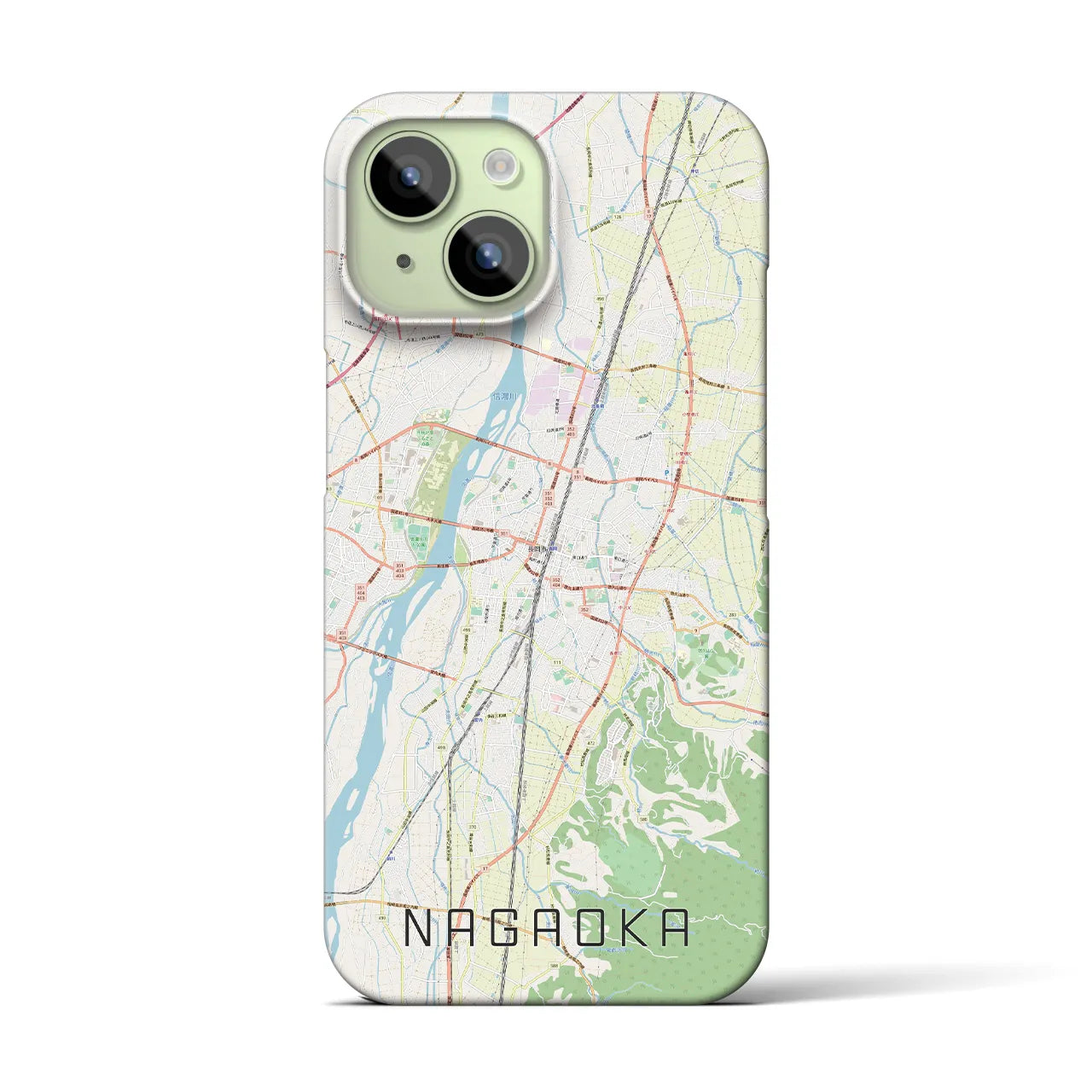 【長岡】地図柄iPhoneケース（バックカバータイプ・ナチュラル）iPhone 15 用