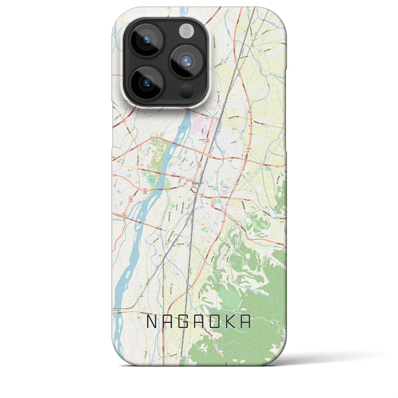 【長岡】地図柄iPhoneケース（バックカバータイプ・ナチュラル）iPhone 15 Pro Max 用
