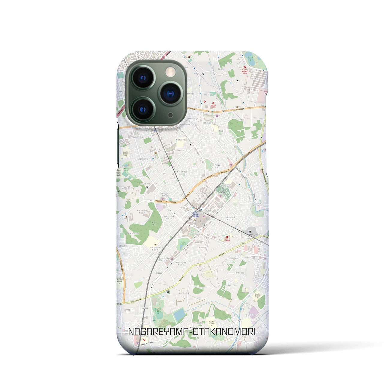 【流山おおたかの森】地図柄iPhoneケース（バックカバータイプ・ナチュラル）iPhone 11 Pro 用