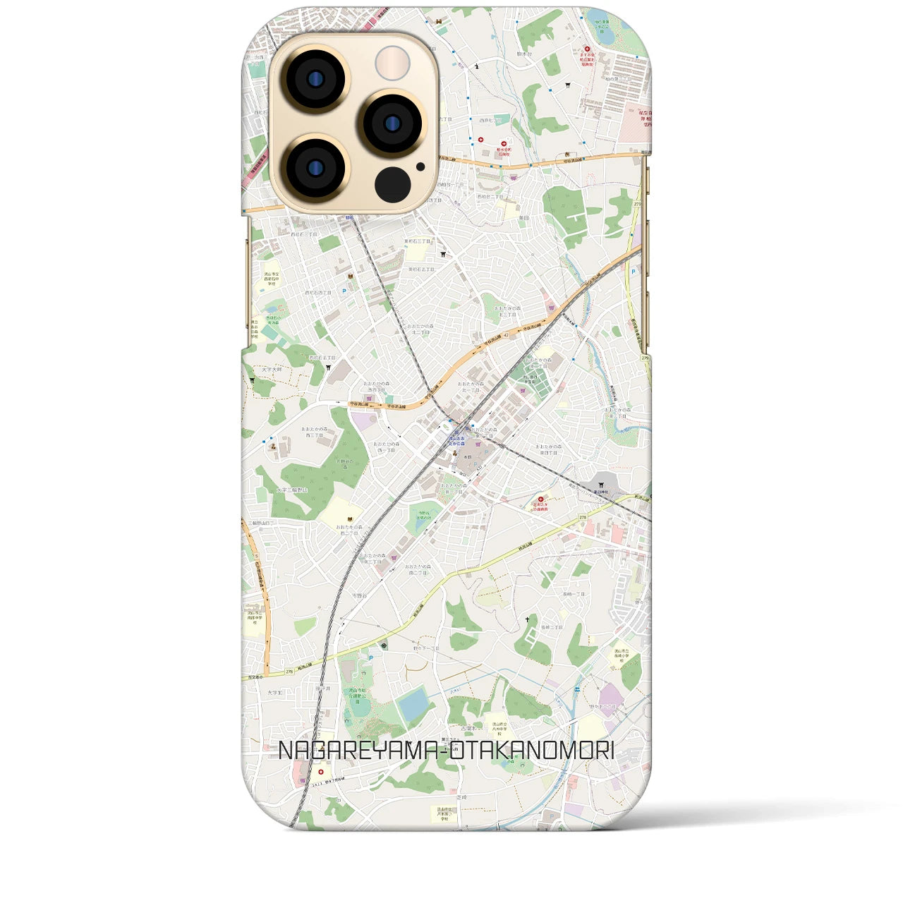【流山おおたかの森】地図柄iPhoneケース（バックカバータイプ・ナチュラル）iPhone 12 Pro Max 用