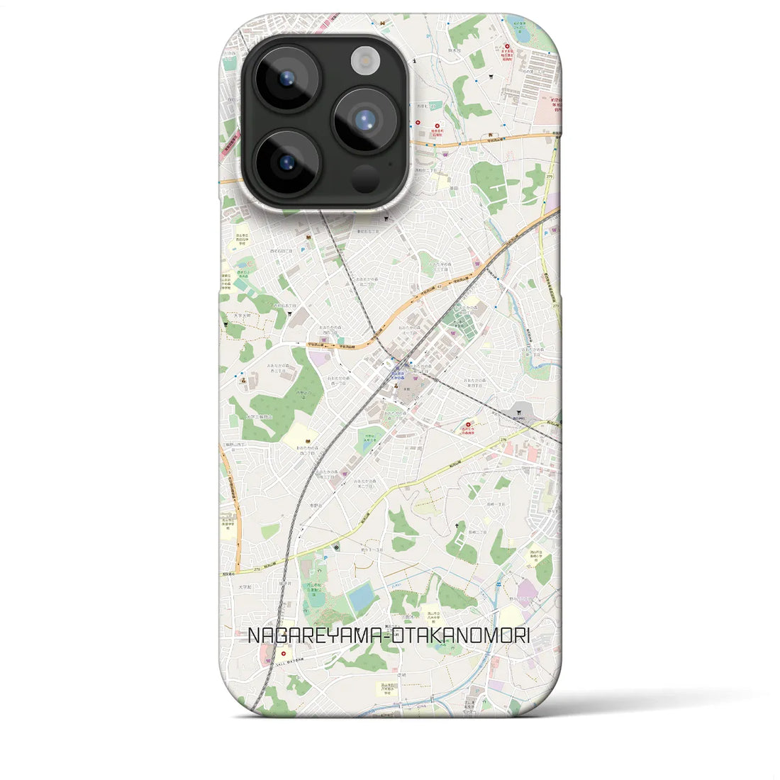 【流山おおたかの森】地図柄iPhoneケース（バックカバータイプ・ナチュラル）iPhone 15 Pro Max 用