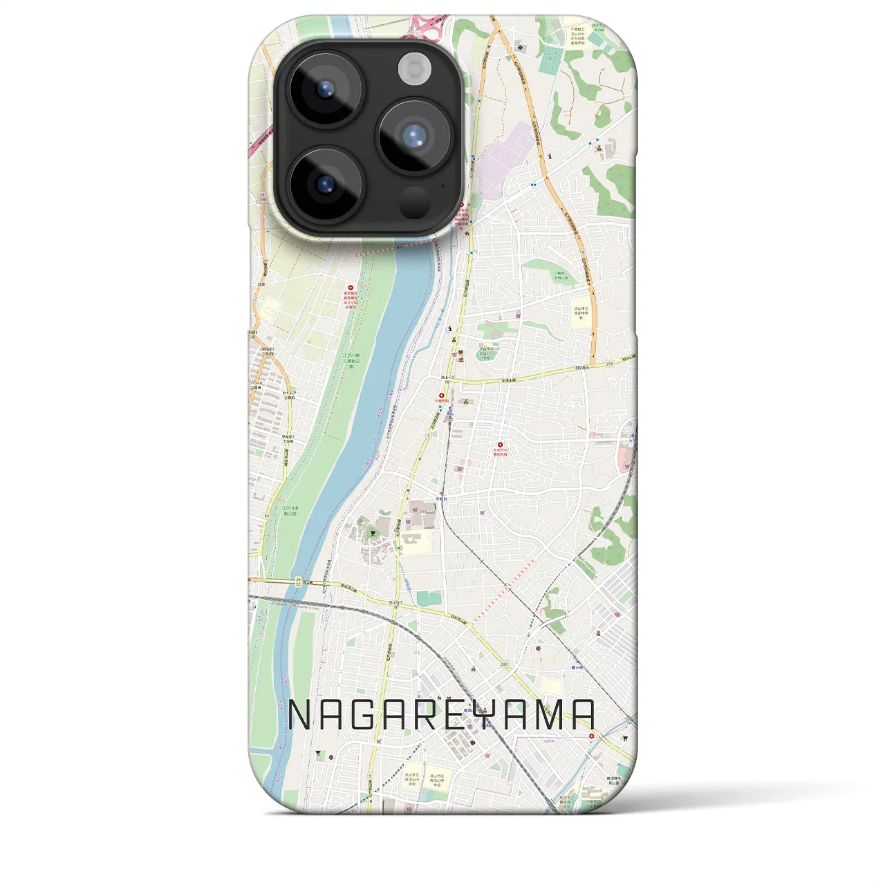【流山】地図柄iPhoneケース（バックカバータイプ・ナチュラル）iPhone 15 Pro Max 用