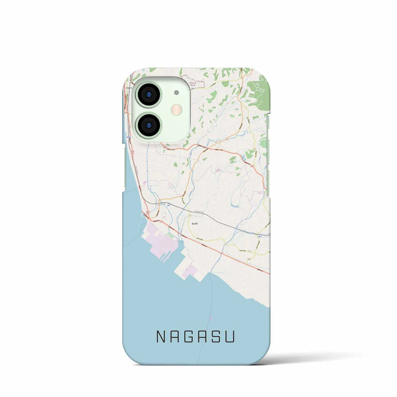 【長洲】地図柄iPhoneケース（バックカバータイプ・ナチュラル）iPhone 12 mini 用