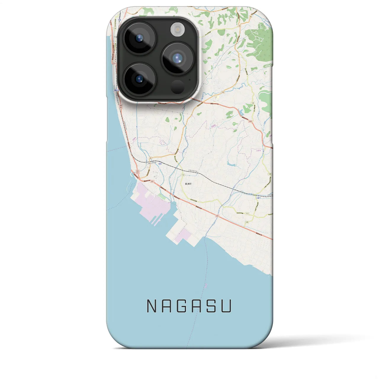 【長洲】地図柄iPhoneケース（バックカバータイプ・ナチュラル）iPhone 15 Pro Max 用