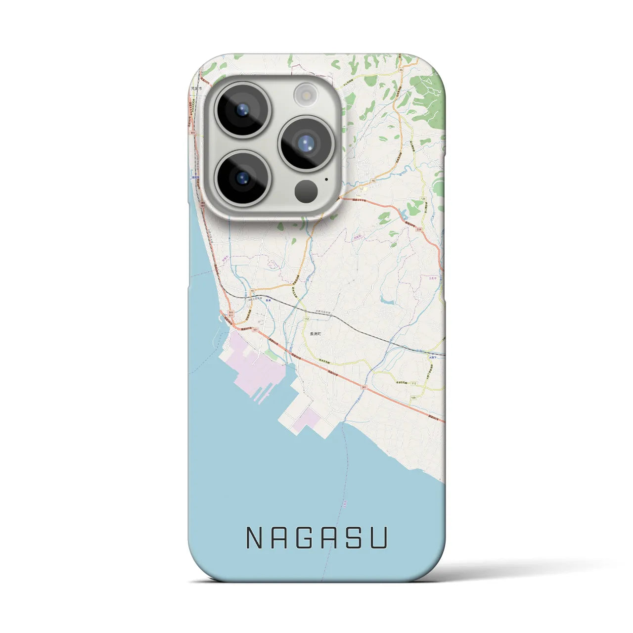 【長洲】地図柄iPhoneケース（バックカバータイプ・ナチュラル）iPhone 15 Pro 用