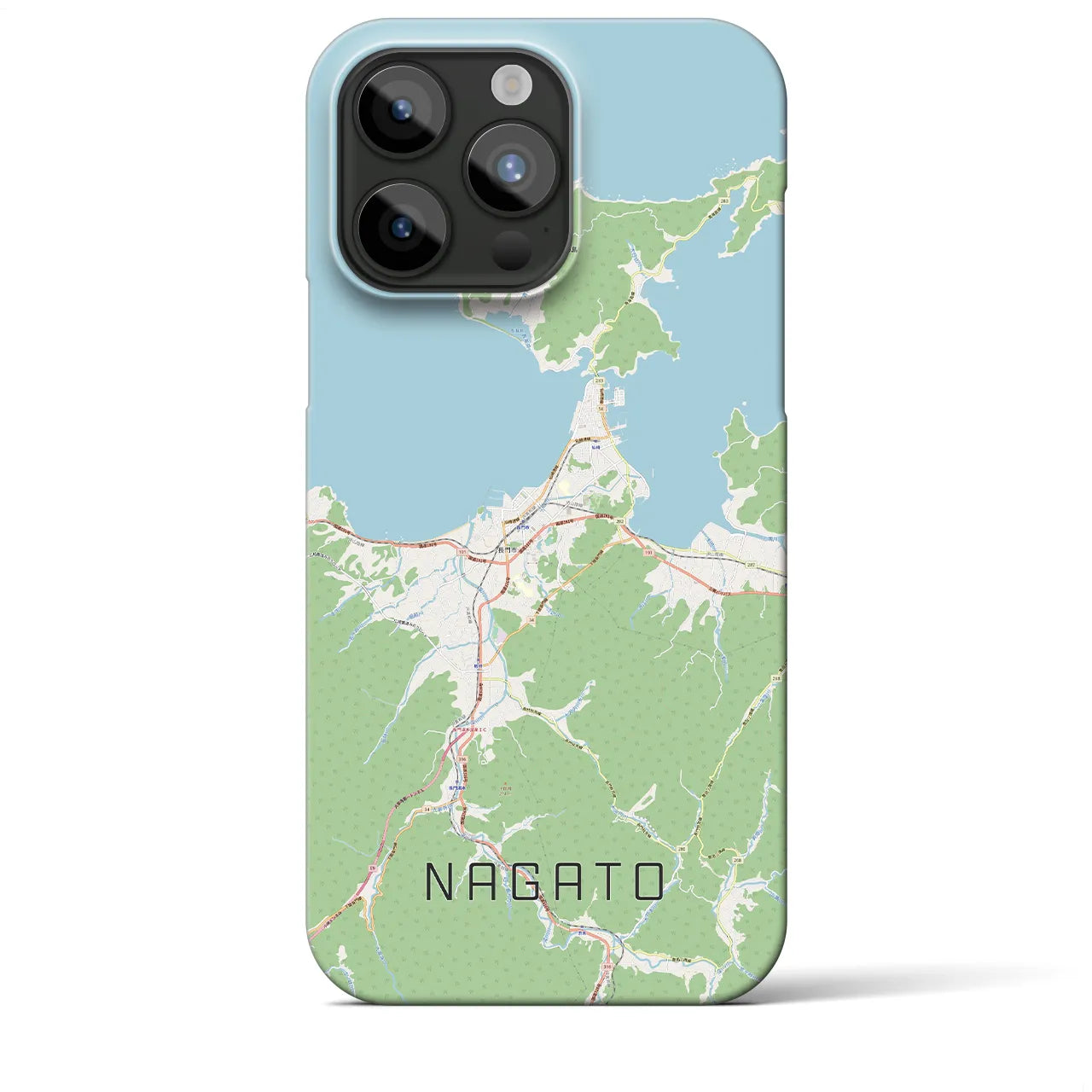 【長門】地図柄iPhoneケース（バックカバータイプ・ナチュラル）iPhone 15 Pro Max 用
