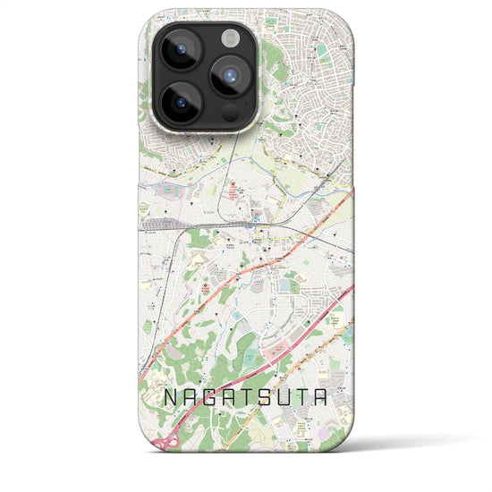 【長津田】地図柄iPhoneケース（バックカバータイプ・ナチュラル）iPhone 15 Pro Max 用