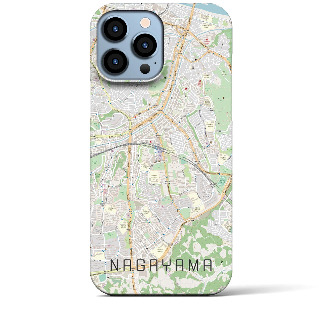 【永山】地図柄iPhoneケース（バックカバータイプ・ナチュラル）iPhone 13 Pro Max 用