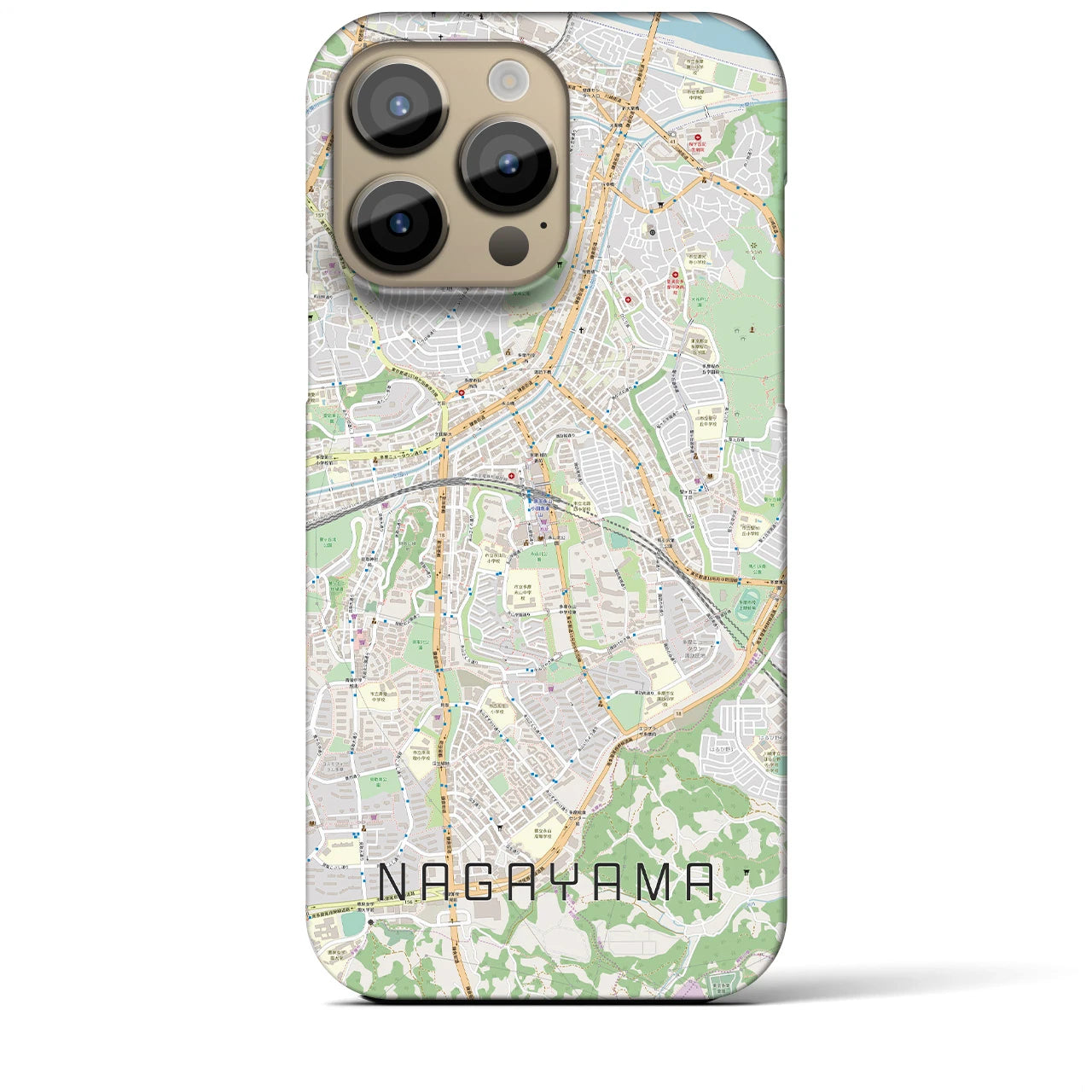 【永山】地図柄iPhoneケース（バックカバータイプ・ナチュラル）iPhone 14 Pro Max 用