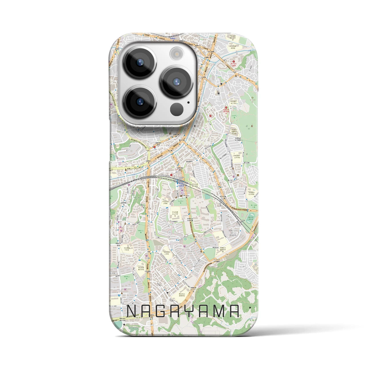 【永山】地図柄iPhoneケース（バックカバータイプ・ナチュラル）iPhone 14 Pro 用