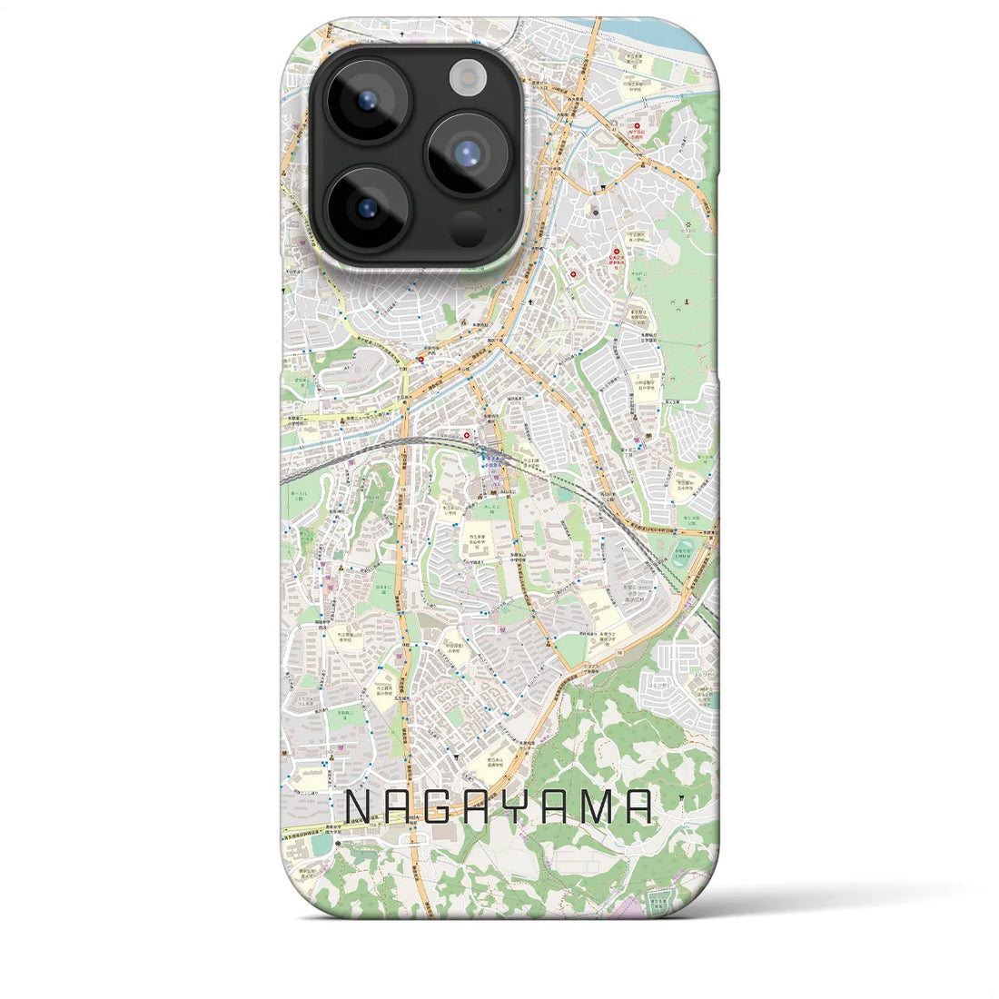 【永山】地図柄iPhoneケース（バックカバータイプ・ナチュラル）iPhone 15 Pro Max 用