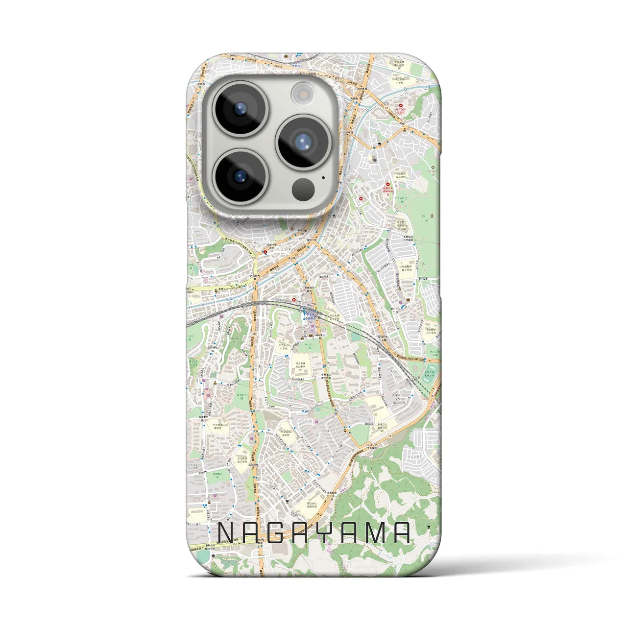 【永山】地図柄iPhoneケース（バックカバータイプ・ナチュラル）iPhone 15 Pro 用