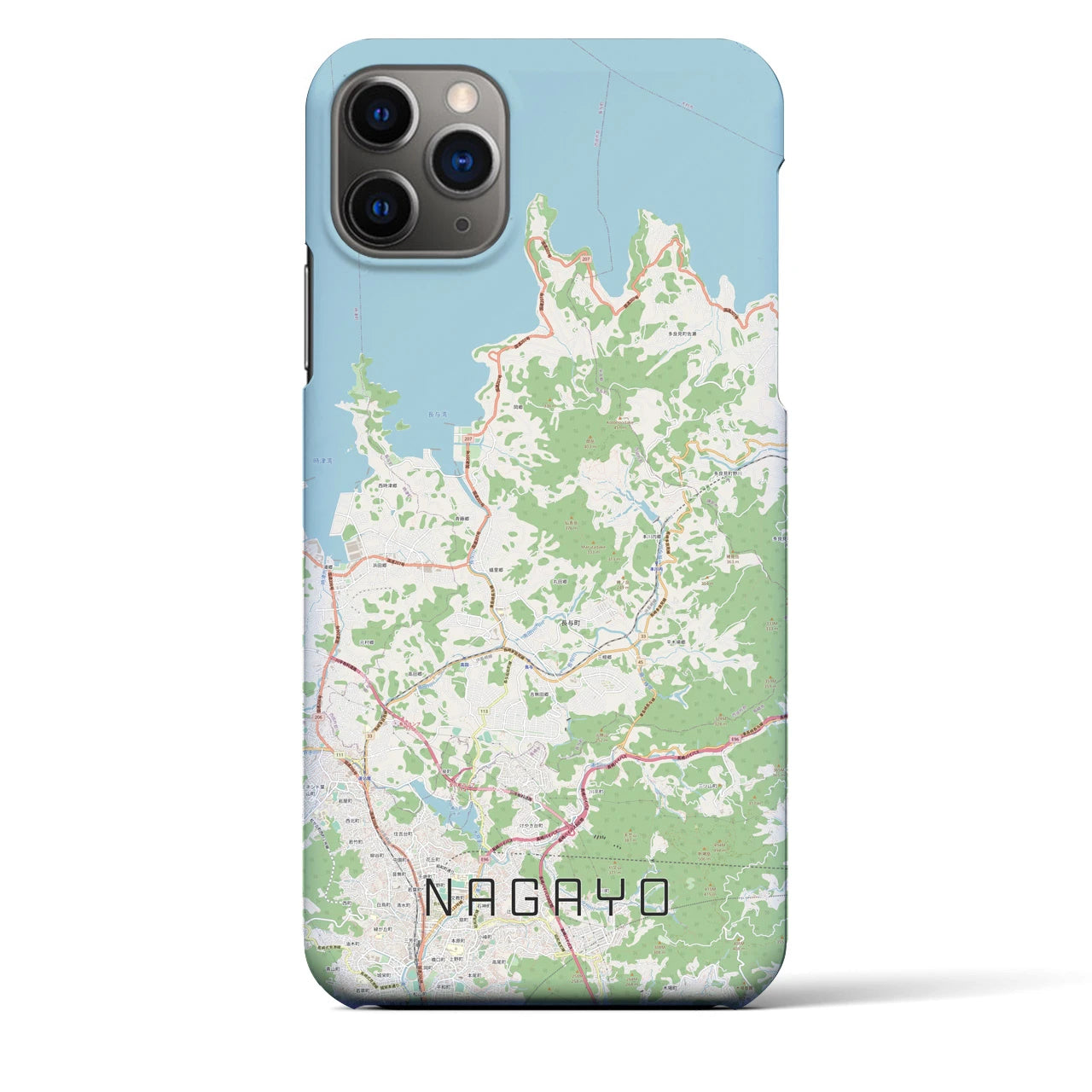 【長与】地図柄iPhoneケース（バックカバータイプ・ナチュラル）iPhone 11 Pro Max 用