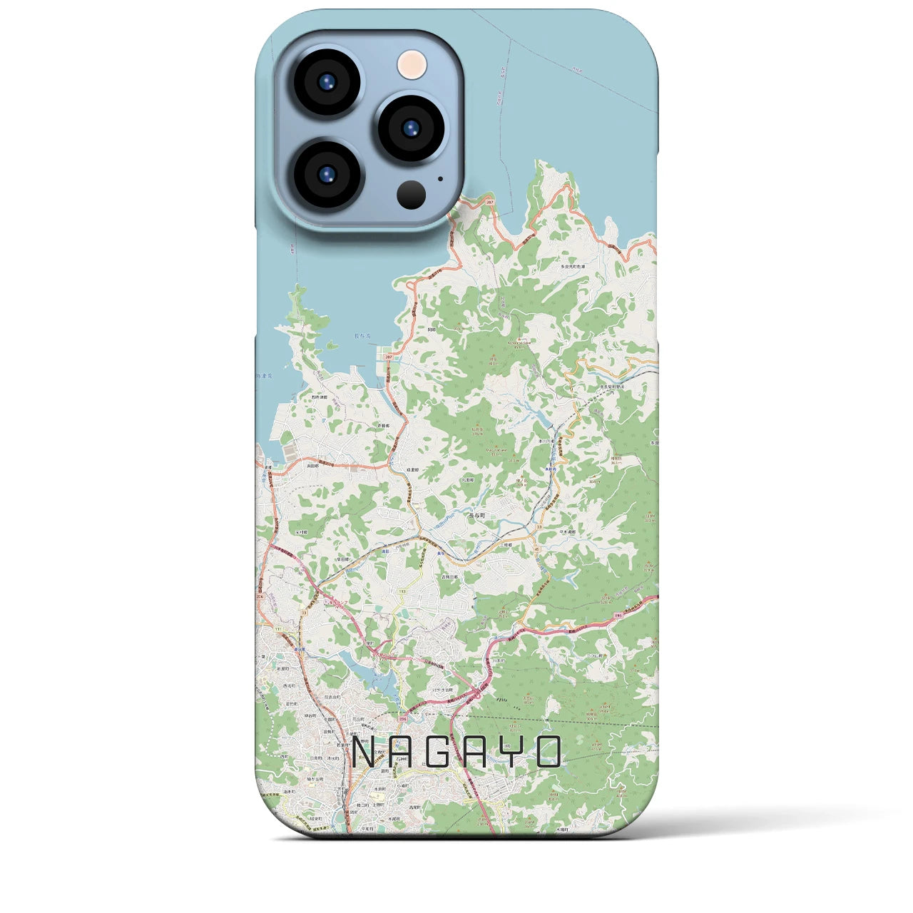 【長与】地図柄iPhoneケース（バックカバータイプ・ナチュラル）iPhone 13 Pro Max 用