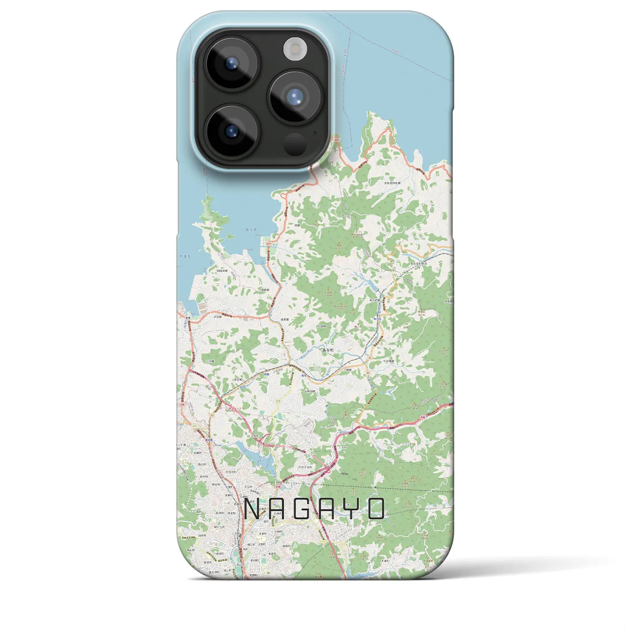 【長与】地図柄iPhoneケース（バックカバータイプ・ナチュラル）iPhone 15 Pro Max 用