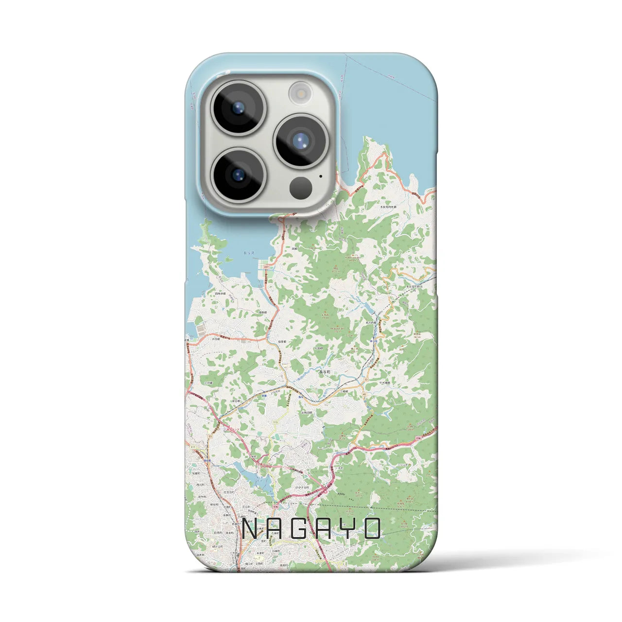 【長与】地図柄iPhoneケース（バックカバータイプ・ナチュラル）iPhone 15 Pro 用
