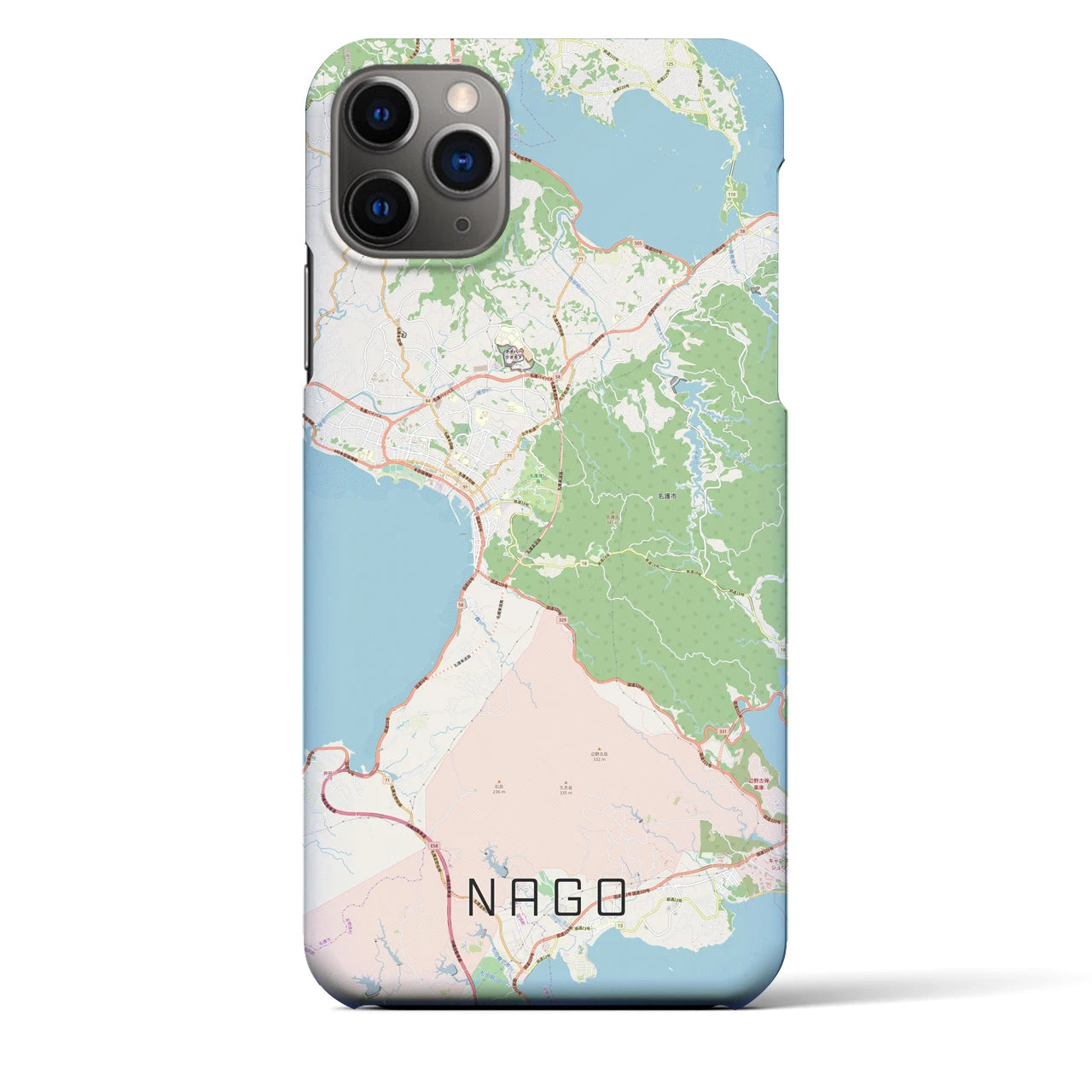 【名護】地図柄iPhoneケース（バックカバータイプ・ナチュラル）iPhone 11 Pro Max 用