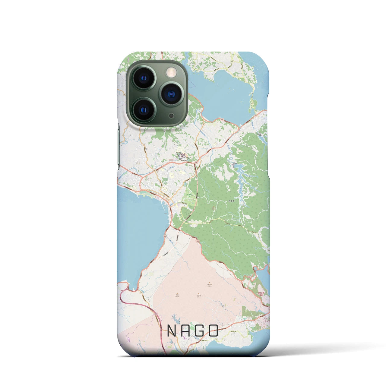 【名護】地図柄iPhoneケース（バックカバータイプ・ナチュラル）iPhone 11 Pro 用