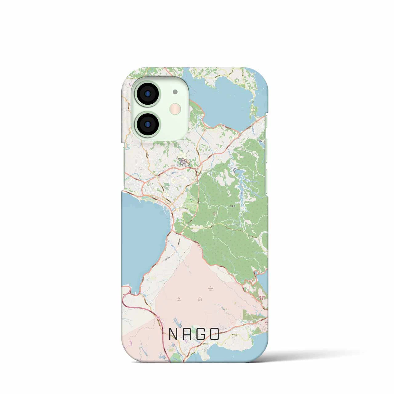 【名護】地図柄iPhoneケース（バックカバータイプ・ナチュラル）iPhone 12 mini 用