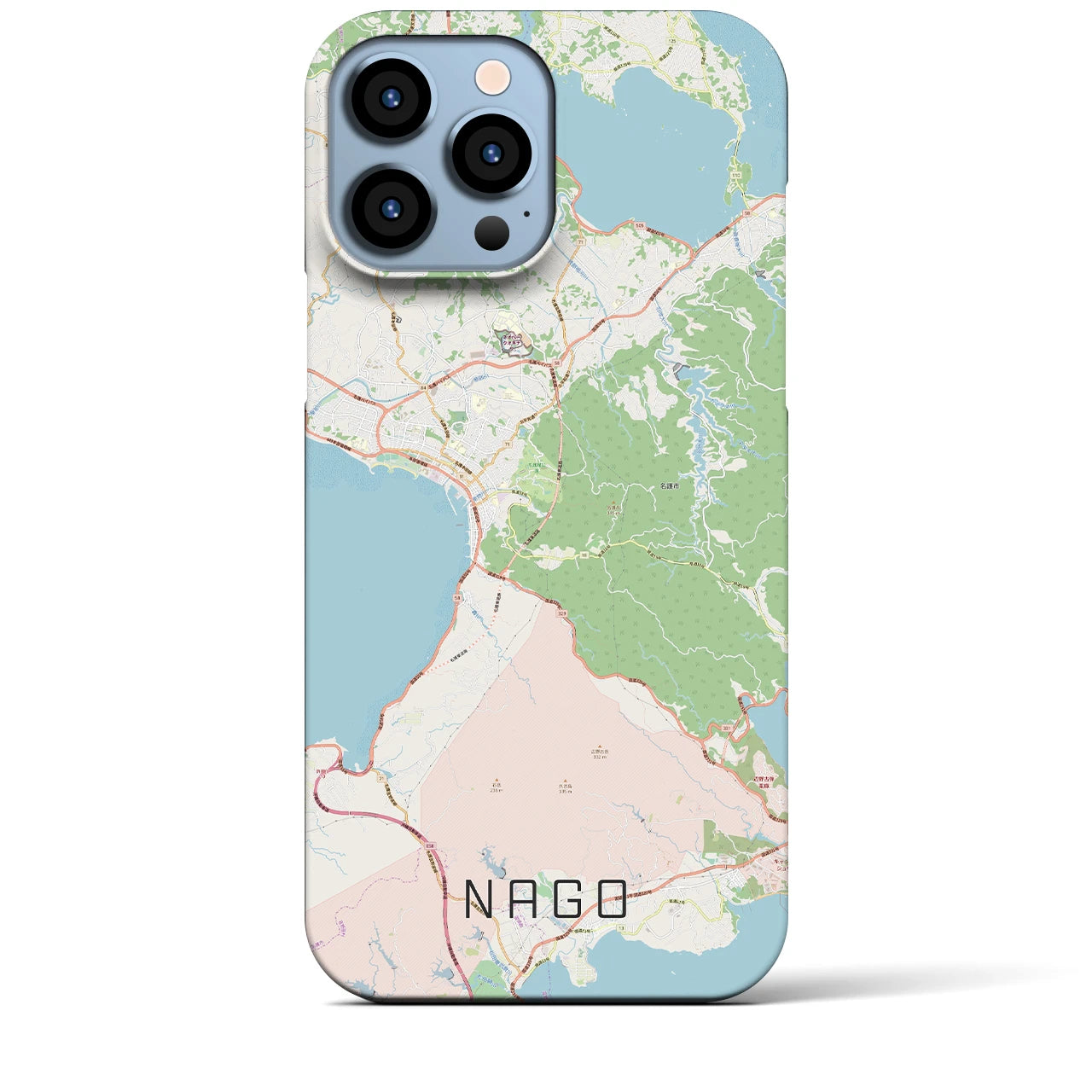 【名護】地図柄iPhoneケース（バックカバータイプ・ナチュラル）iPhone 13 Pro Max 用