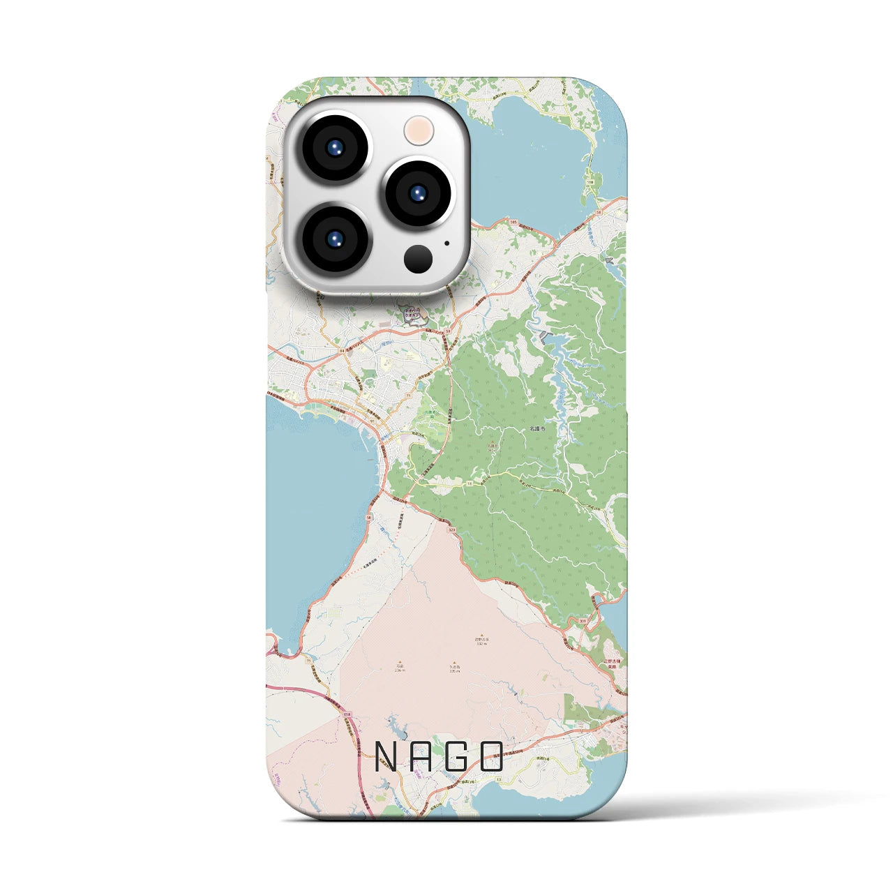 【名護】地図柄iPhoneケース（バックカバータイプ・ナチュラル）iPhone 13 Pro 用