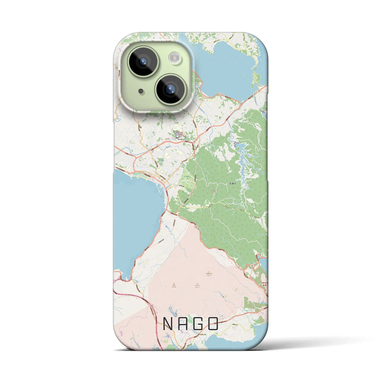 【名護】地図柄iPhoneケース（バックカバータイプ・ナチュラル）iPhone 15 用