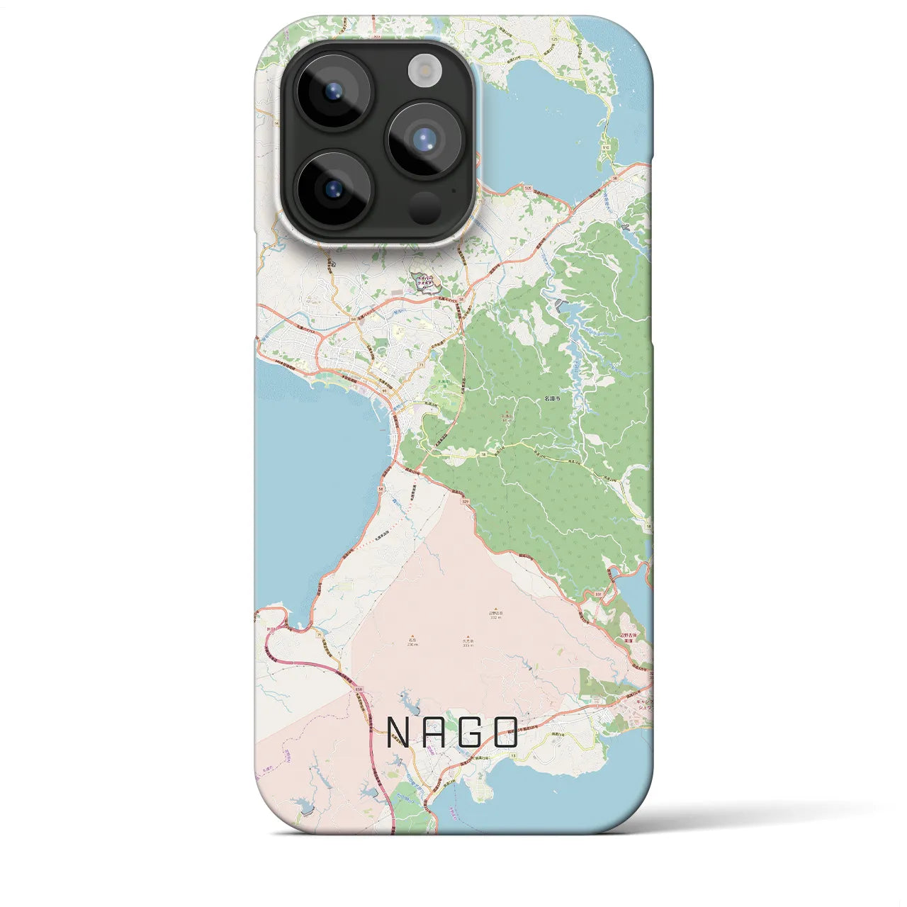 【名護】地図柄iPhoneケース（バックカバータイプ・ナチュラル）iPhone 15 Pro Max 用