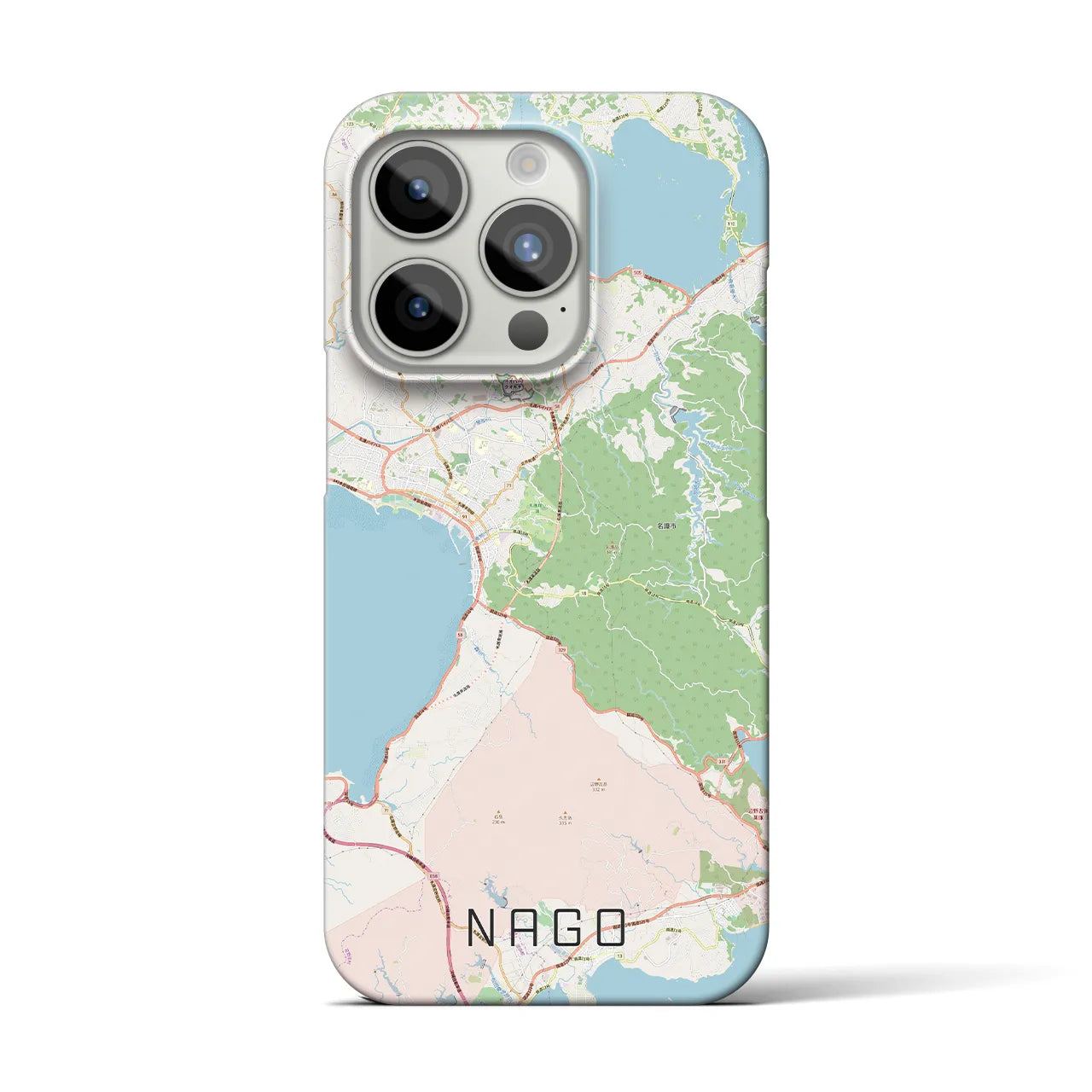 【名護】地図柄iPhoneケース（バックカバータイプ・ナチュラル）iPhone 15 Pro 用
