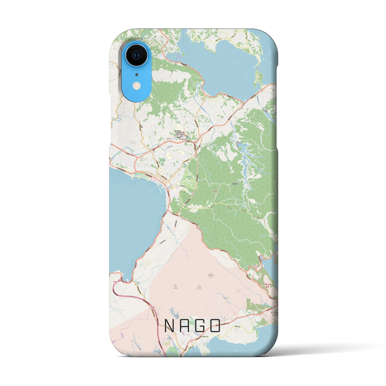 【名護】地図柄iPhoneケース（バックカバータイプ・ナチュラル）iPhone XR 用