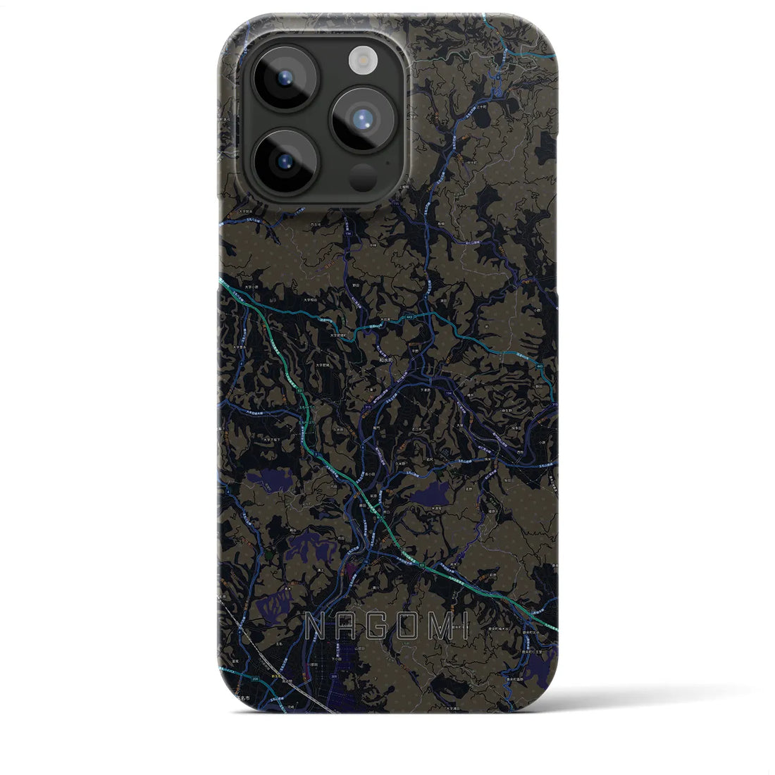 【和水】地図柄iPhoneケース（バックカバータイプ・ブラック）iPhone 15 Pro Max 用