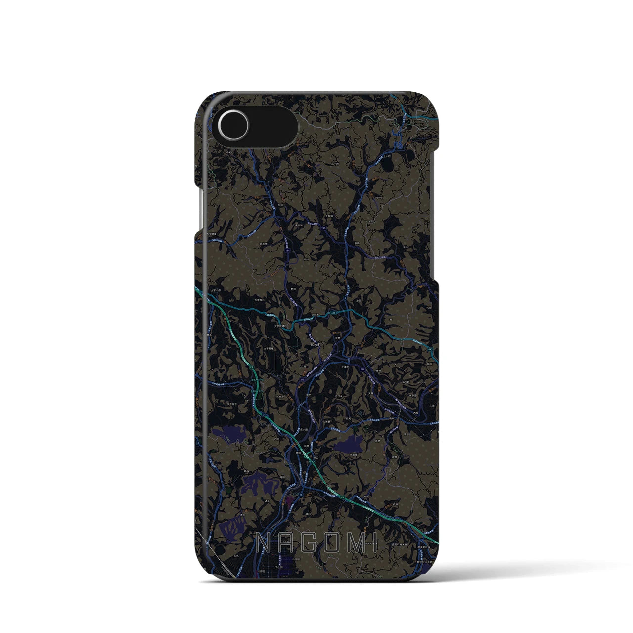 【和水】地図柄iPhoneケース（バックカバータイプ・ブラック）iPhone SE（第3 / 第2世代） / 8 / 7 / 6s / 6 用