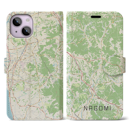 【和水（熊本県）】地図柄iPhoneケース（手帳タイプ）ナチュラル・iPhone 14 用