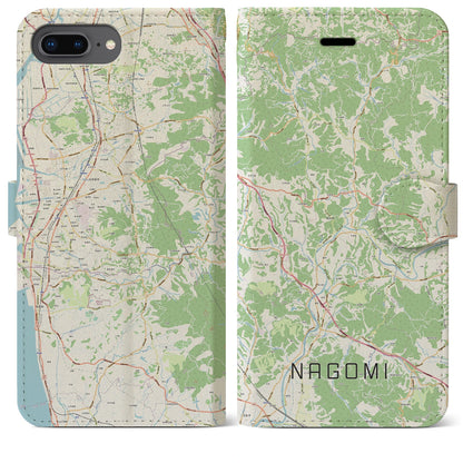 【和水（熊本県）】地図柄iPhoneケース（手帳タイプ）ナチュラル・iPhone 8Plus /7Plus / 6sPlus / 6Plus 用