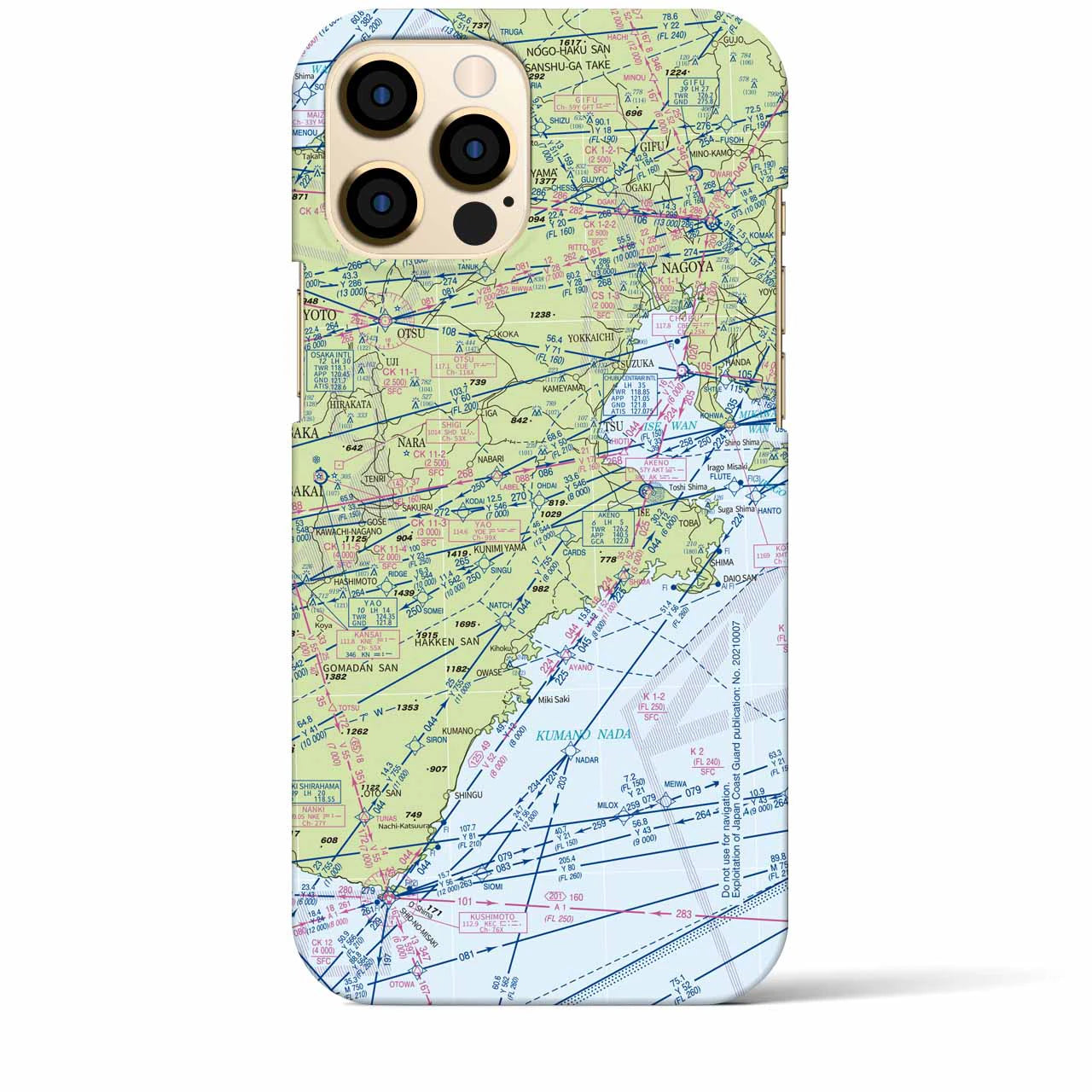 【名古屋航空図】地図柄iPhoneケース（バックカバータイプ・デイタイムフライト）iPhone 12 Pro Max 用