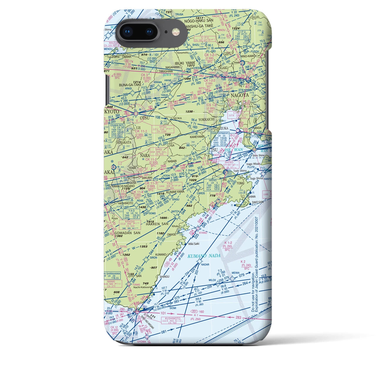 【名古屋航空図】地図柄iPhoneケース（バックカバータイプ・デイタイムフライト）iPhone 8Plus /7Plus / 6sPlus / 6Plus 用