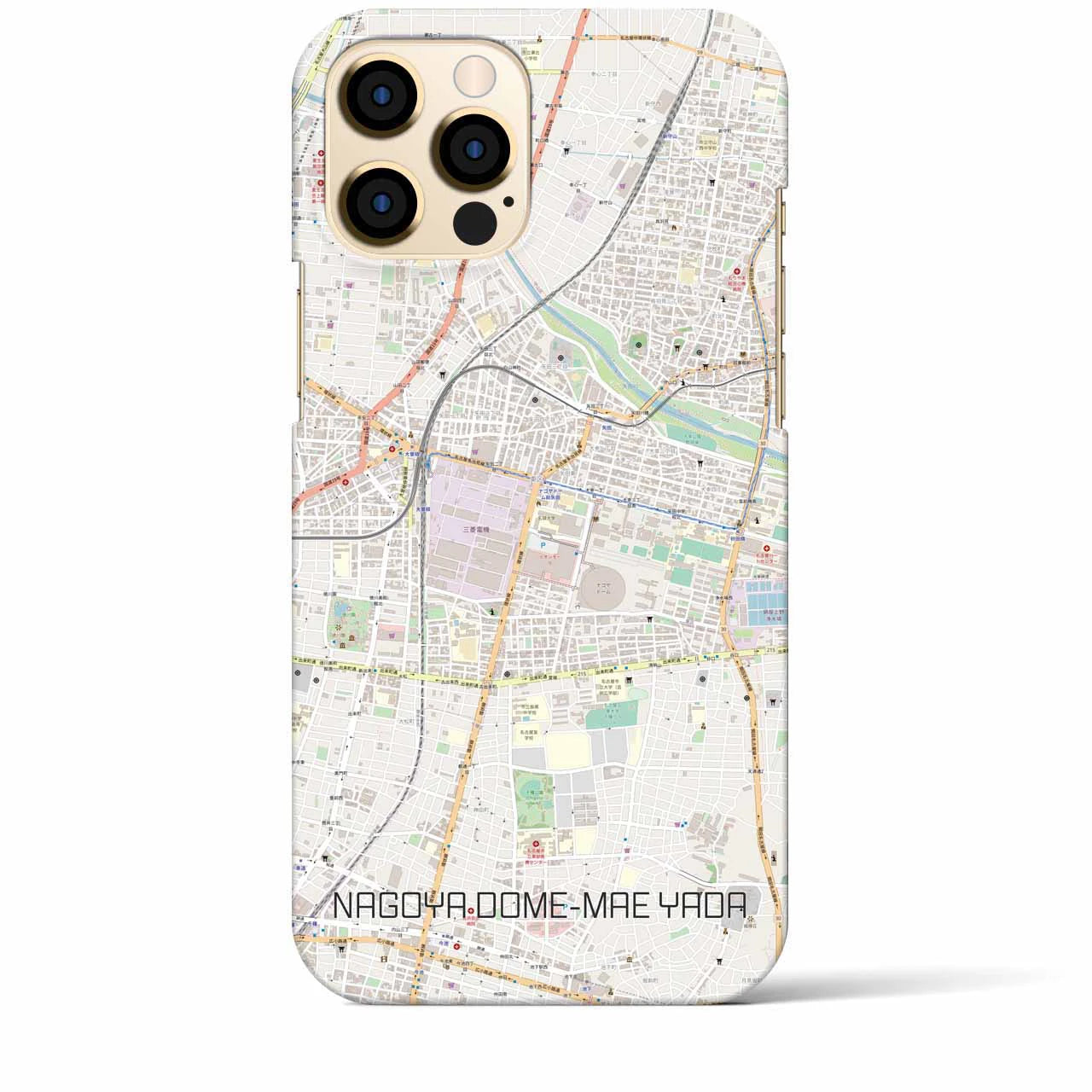 【ナゴヤドーム前矢田】地図柄iPhoneケース（バックカバータイプ・ナチュラル）iPhone 12 Pro Max 用