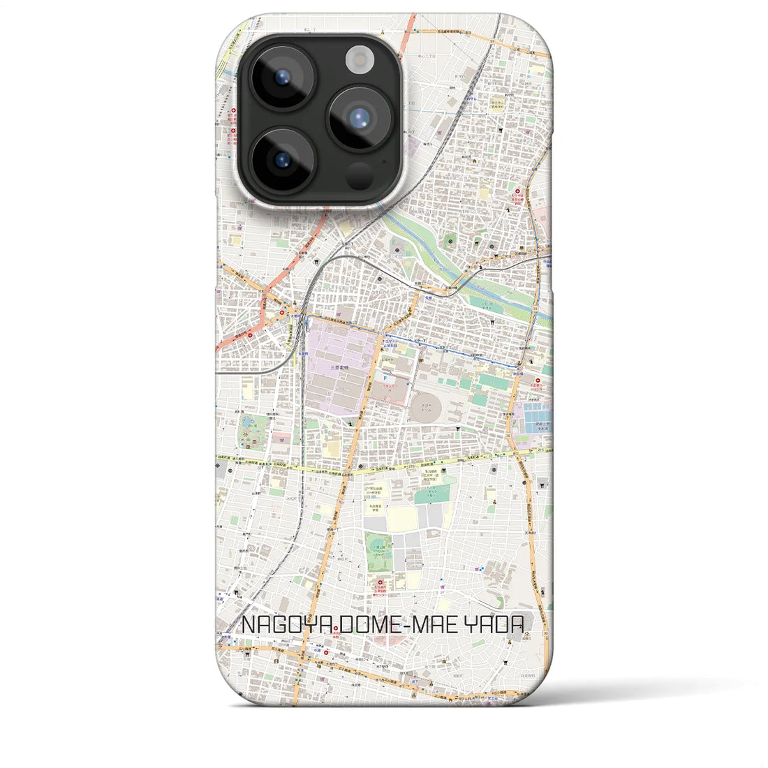 【ナゴヤドーム前矢田】地図柄iPhoneケース（バックカバータイプ・ナチュラル）iPhone 15 Pro Max 用
