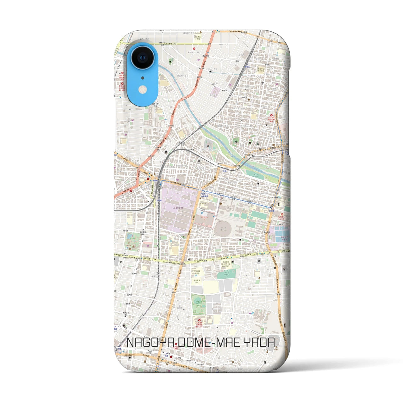 【ナゴヤドーム前矢田】地図柄iPhoneケース（バックカバータイプ・ナチュラル）iPhone XR 用